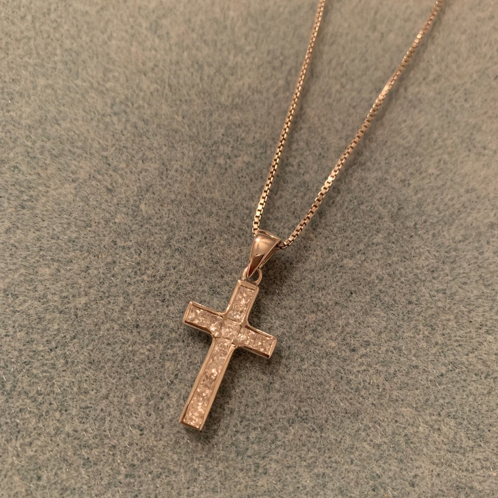 CZ cross necklace